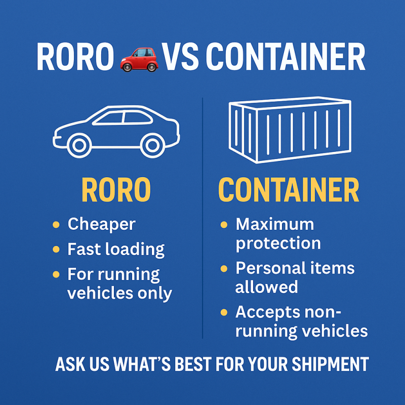 RoRo vs. Container Shipping — What’s the Difference?